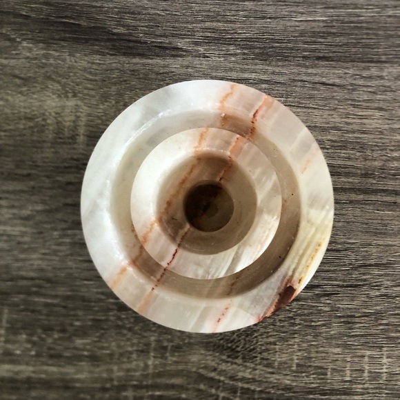 Vtg Carved Onyx Candle Holder - Picture 5 of 13